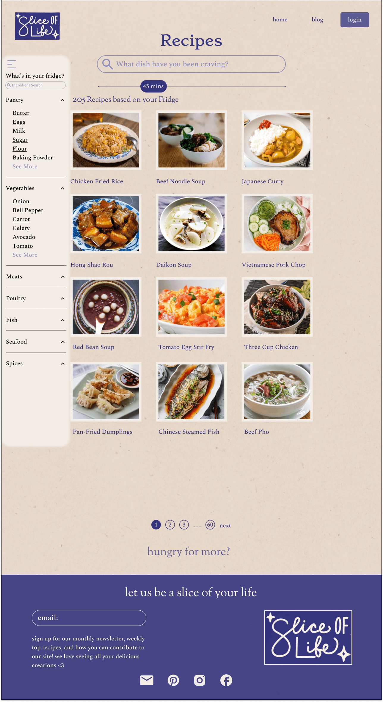 Slice Of Life recipe finder web app