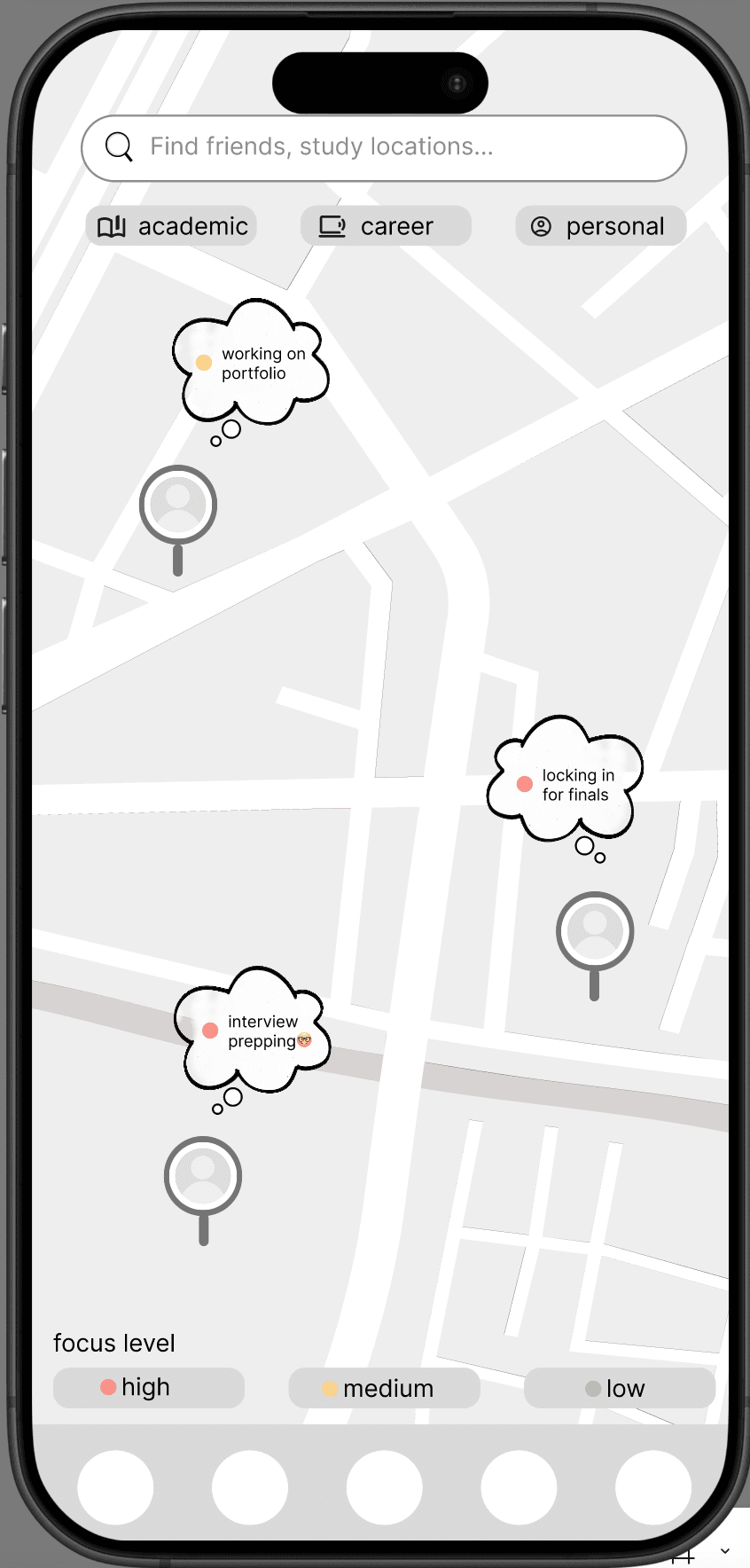 Studybug low-fidelity wireframe exploration