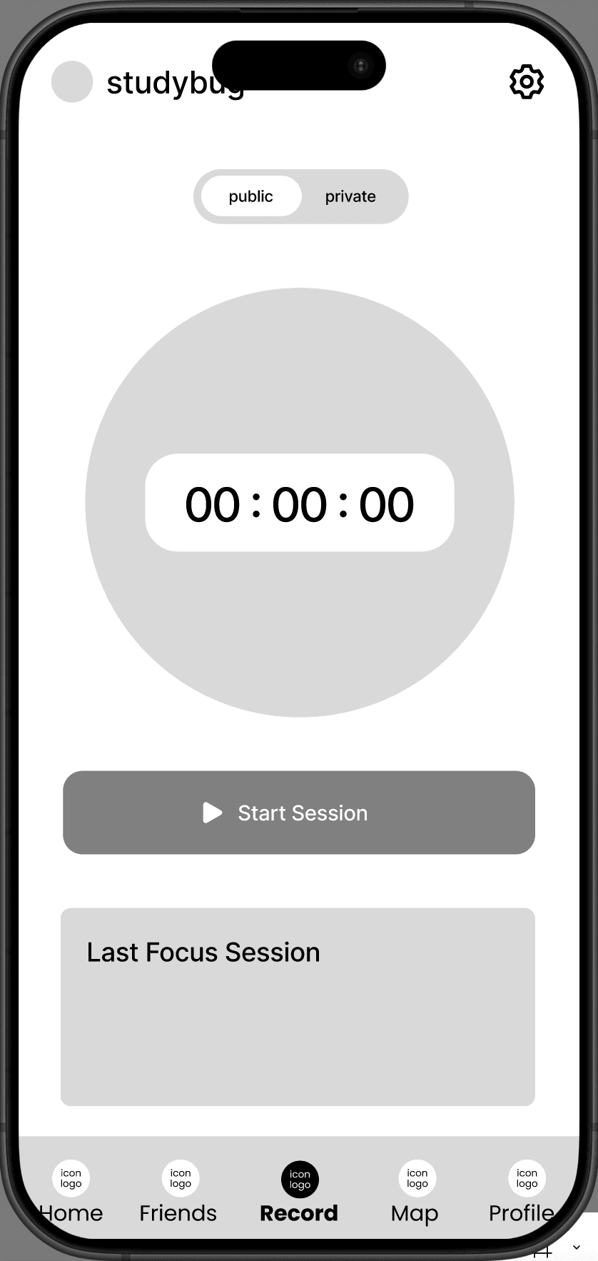 Studybug low-fidelity wireframe exploration